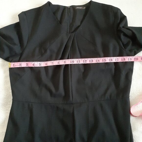 J. McLaughlin Women's Size XL 3/4 Sleeve Compact Bainbridge Black Midi Dress - Picture 10 of 12